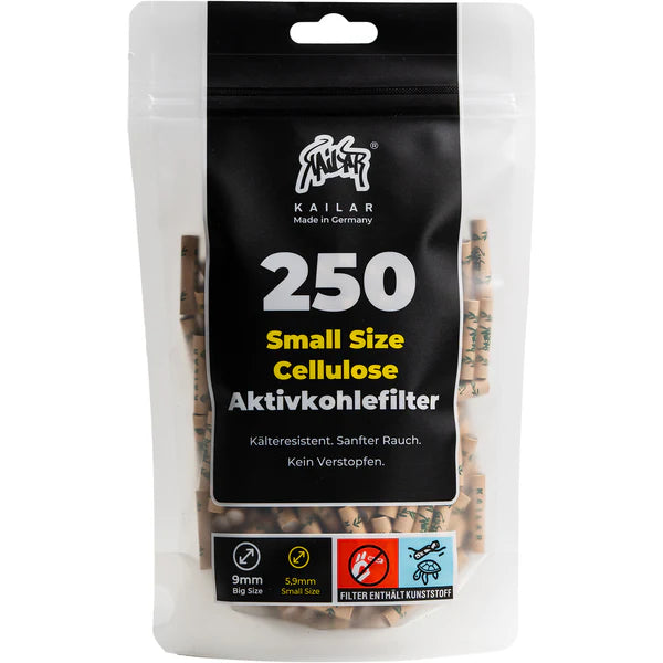 Kailar - 250 Slim Cellulose Aktivkohlefilter - Unbleached