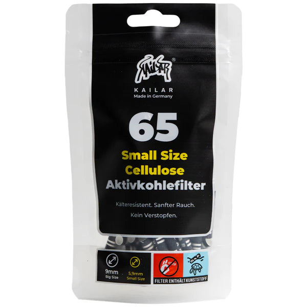 Kailar - 65 Slim Cellulose Aktivkohlefilter - Black