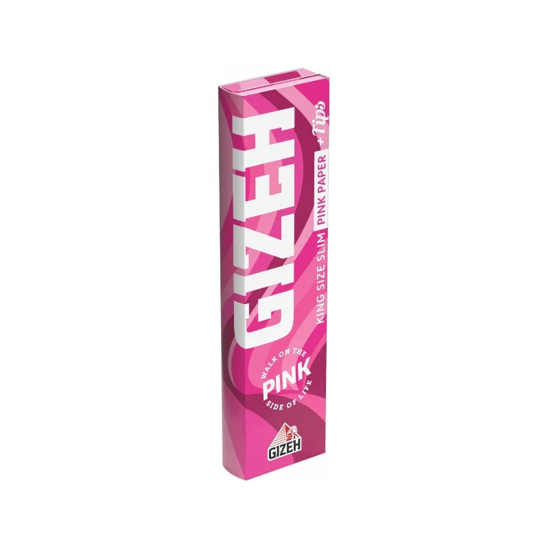 GIZEH - King Size Slim + Tips - Pink - Box - 26 Stück