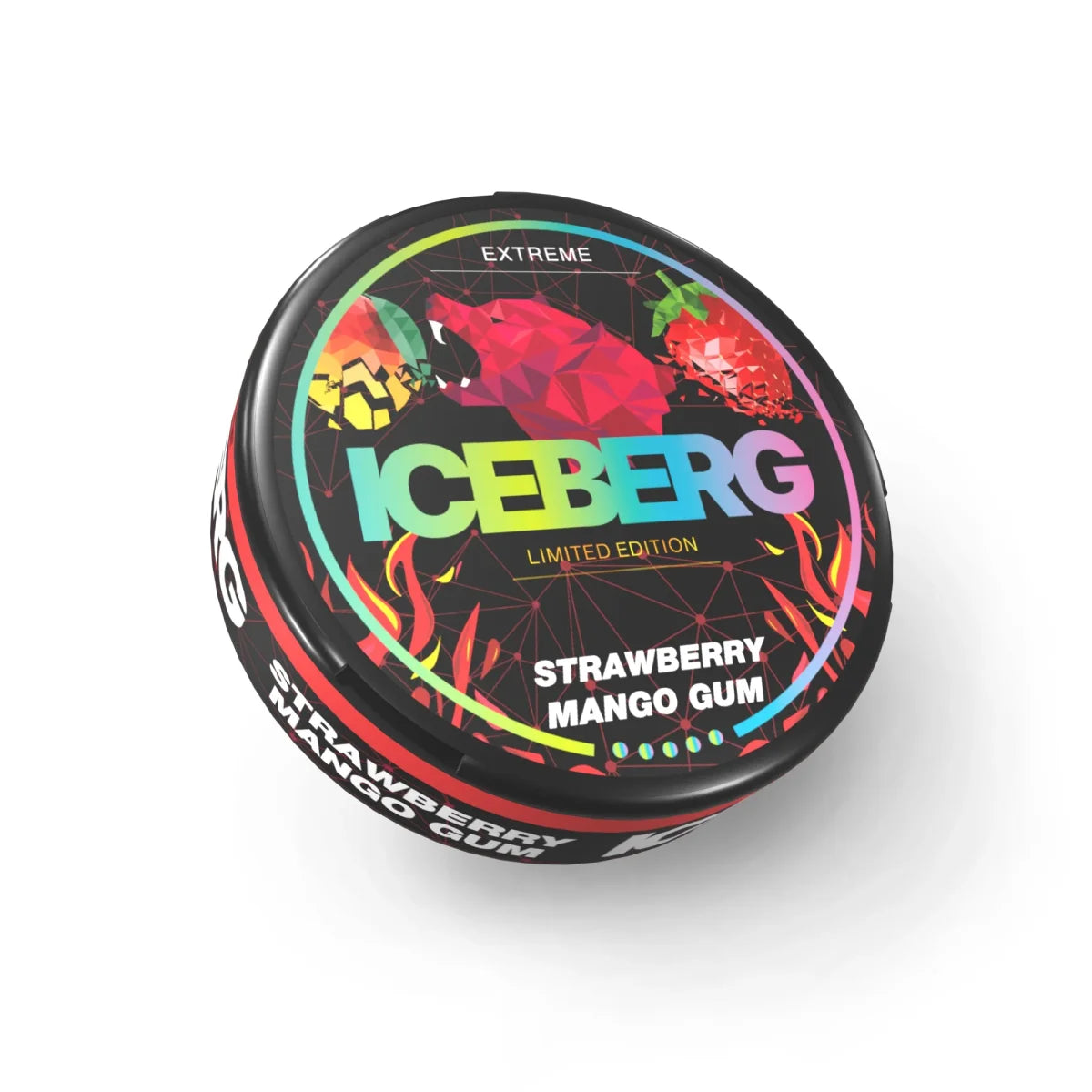 ICEBERG - Strong - Strawberry Mango Gum - All White Snus - 50mg/g - 16g - 10 Stück