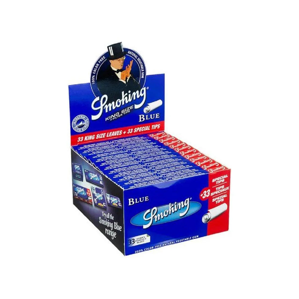 Smoking Kingsize + Tips - Blue - Box à 24 x 33 Stk.