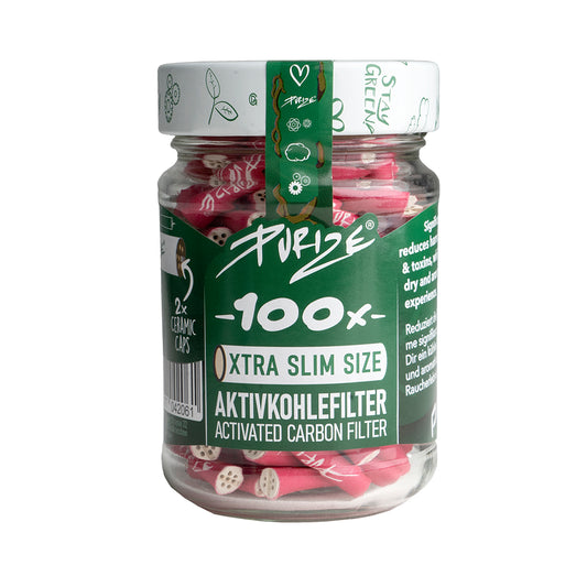 Purize - Xtra Slim Size - 100 Stück - Glas - Pink