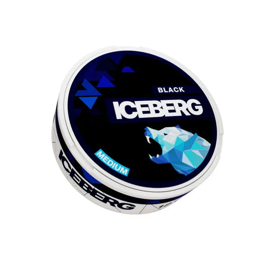 ICEBERG - Medium - Black - All White Snus - 20mg/g - 12g - 10 Stück