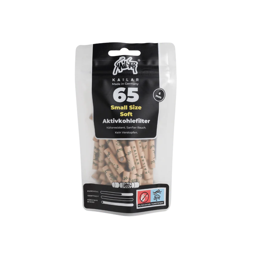 Kailar - 65 Slim Cellulose Aktivkohlefilter - Unbleached