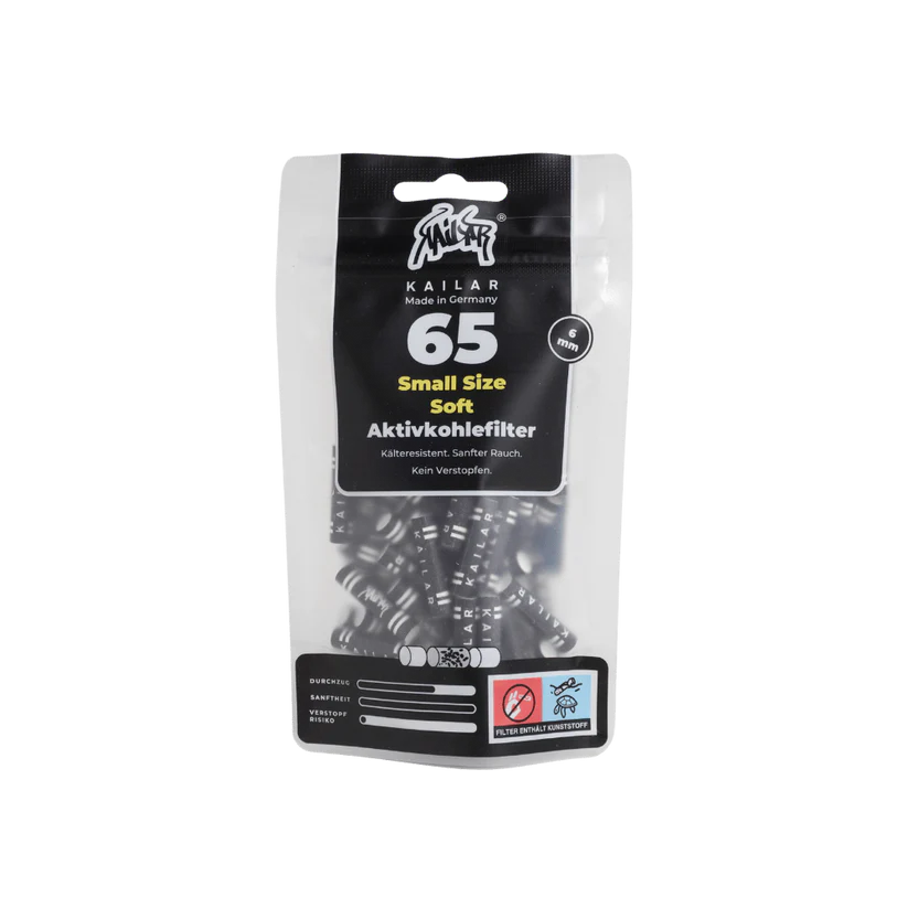 Kailar - 65 Slim Cellulose Aktivkohlefilter - Black