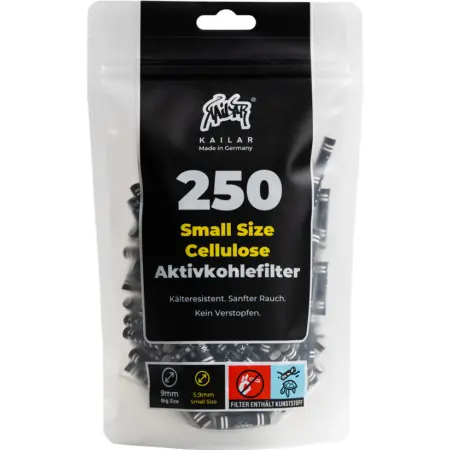 Kailar - 250 Slim Cellulose Aktivkohlefilter - Black