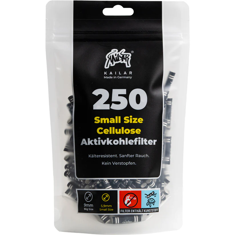 Kailar - 250 Slim Cellulose Aktivkohlefilter - Black
