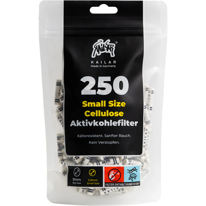 Kailar - 250 Slim Cellulose Aktivkohlefilter - White