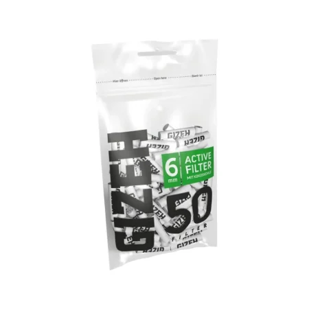 GIZEH - Active Filter 6mm - Black - Bag - 50 Stück