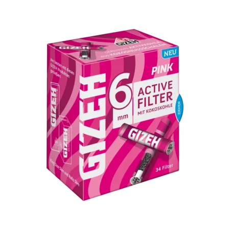 GIZEH - Active Filter 6mm - Pink - 34 Stück